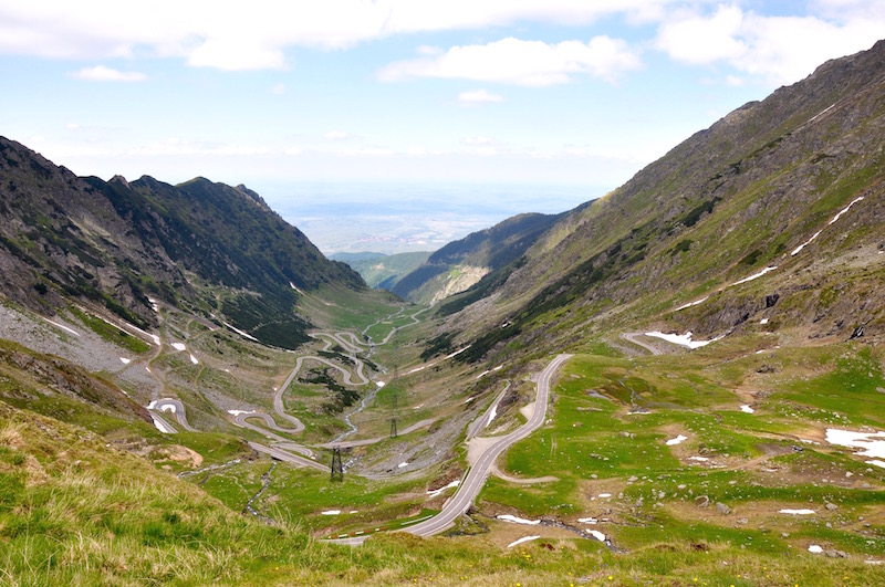 View of the valley and the Transfagarasan in Romania