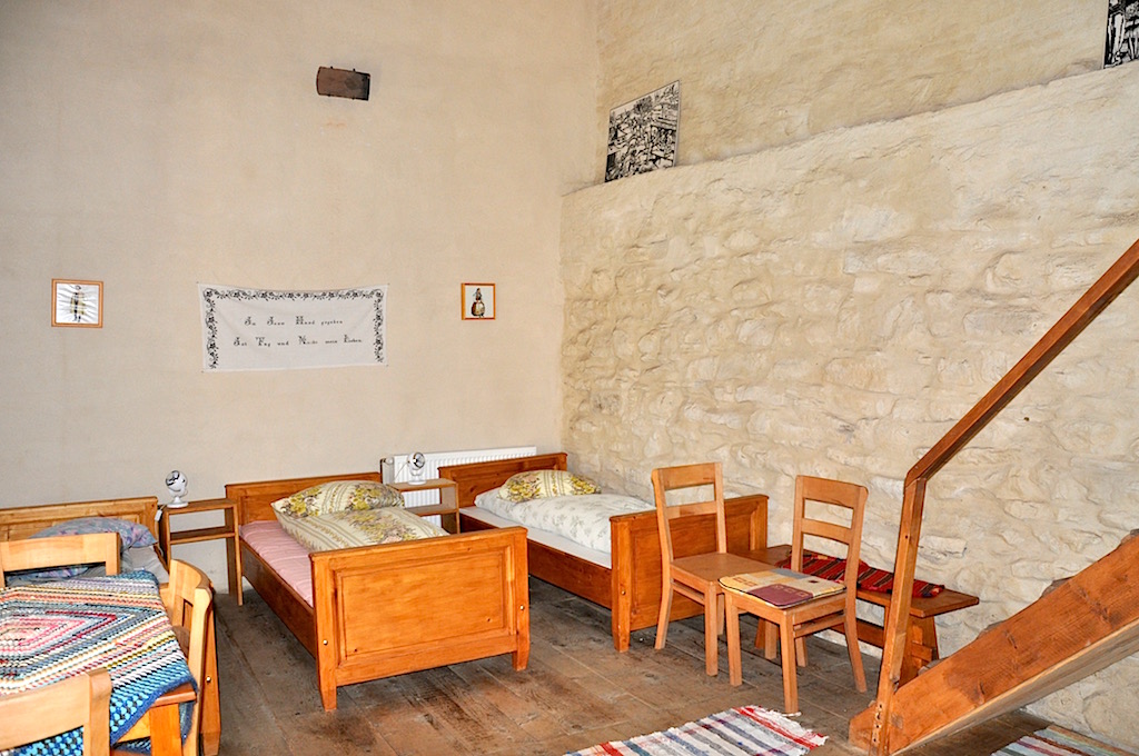 Accommodation in the fortified church of Frauendorf, Axente Sever, Transylvania, Romania
