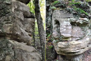 Stone faces on the Mullerthal Trail, Luxembourg