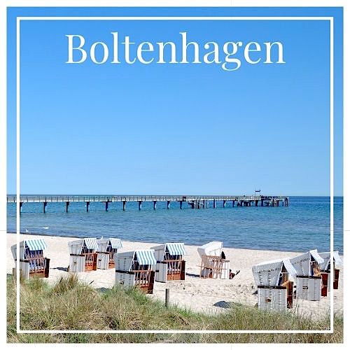Bild vom Strand in Boltenhagen mit Strandkörben an der Ostsee